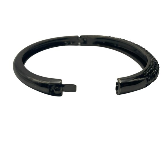 **Retro Black Gray Rhinestone Clamper Bracelet - Picture 3 of 10